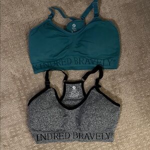 Kindred Bravely Sports Bras - Teal and Gray size small